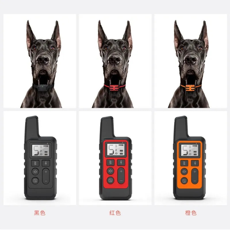 Dog Training Collar Pet Waterproof Rechargeable Shock Sound Vibration Anti-Bark 500m Remote Control For Multiple Size Dog 40%off