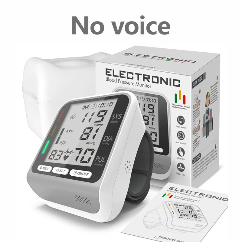 Electric Wrist Blood Pressure Monitor Portable tonometer health care bp Digital Blood Pressure Monitor meters sphygmomanometer