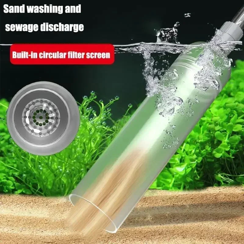 Aquarium Gravel Cleaner & Water Changer Kit - Pro Siphon Vacuum with Extension Tube, Fish Tank Sand Tool
