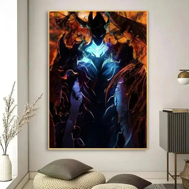 Solo Leveling Anime Canvas Wall Art  HD Kawaii Cat  Cars Poster for Game Room Decor Gifts and Wall Murals