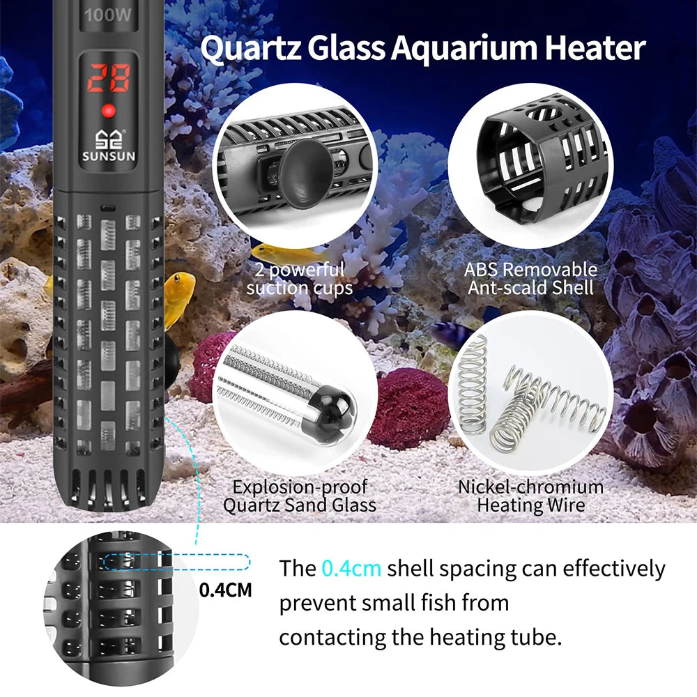 Aquariums Submersible Heater Display Digital Fish Tank  Heating Rod With thermometer Constant Temperature Control 220-240V