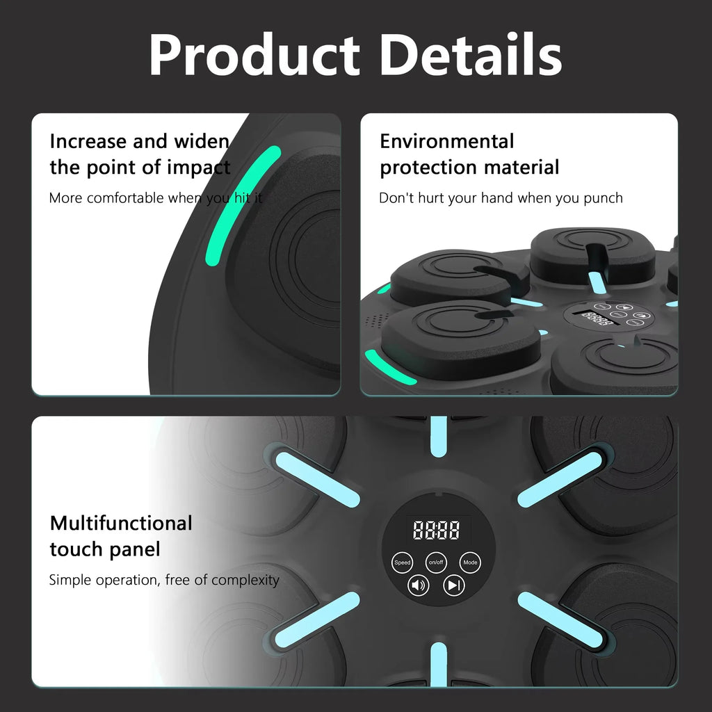 Wall Mounted Music Boxing Machine,Smart Bluetooth Boxing Machine with Boxing Gloves Workout Punching Equipment for Adults Kids