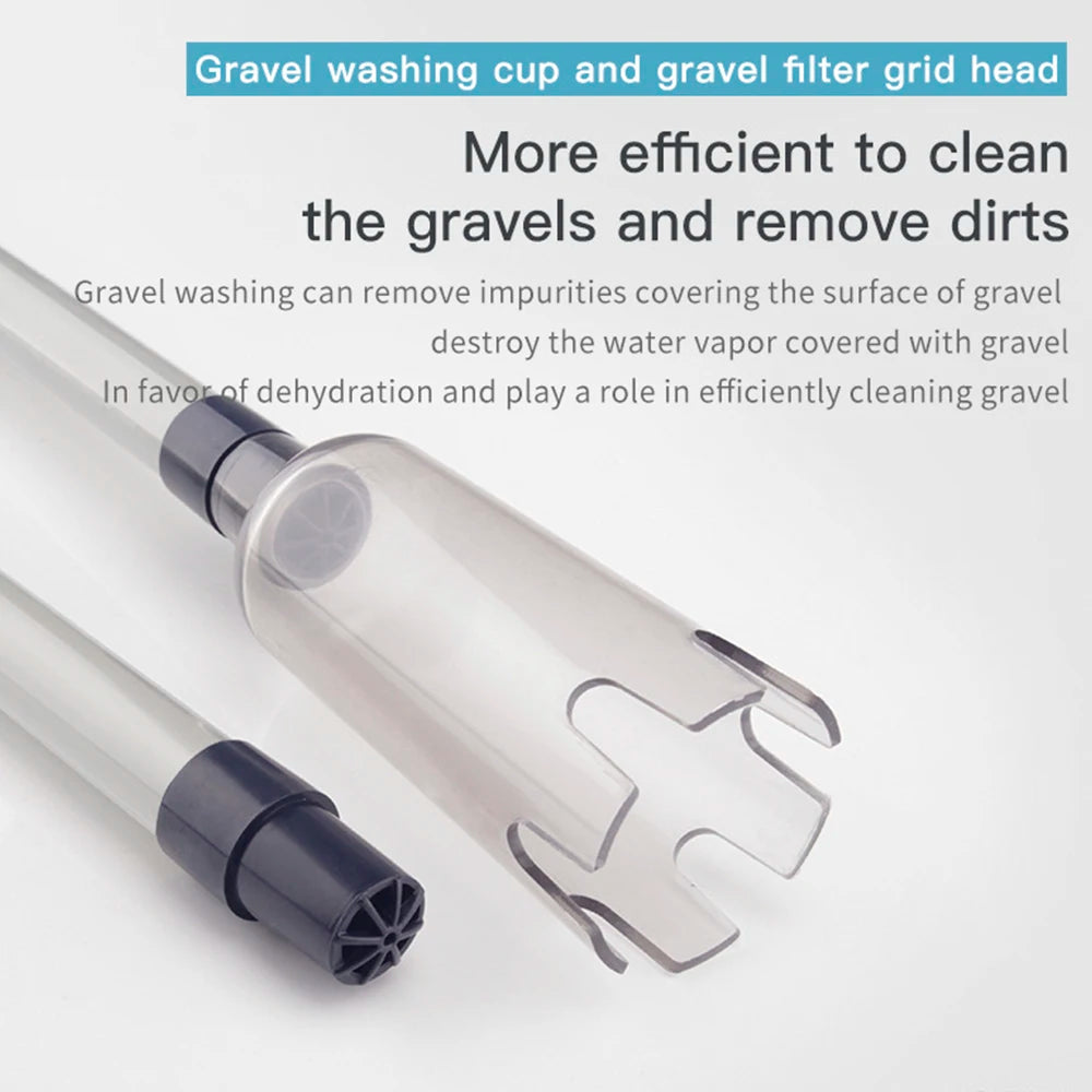Electric Aquarium Siphon Cleaner Fish Tank Vacuum Gravel Cleaning Tool Water Changer with Air-Pressing Button Aquarium Accessory