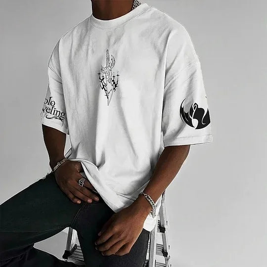 Solo Leveling Licensed Anime Tee 2025 - Official Manga Graphic Cotton Shirt, Y2K Loose Fit for Cosplay & Daily Wear