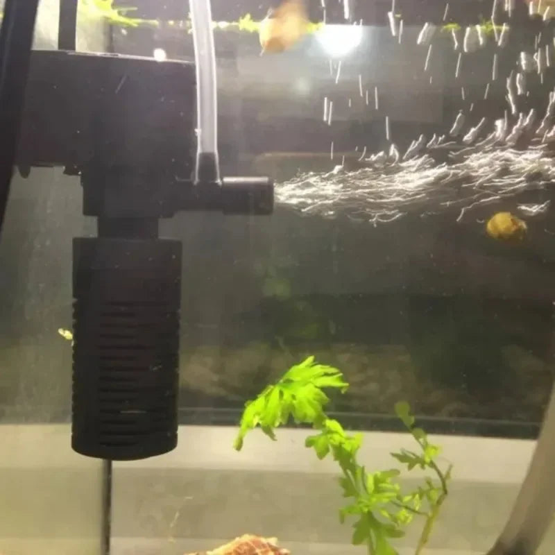 Fish Tank Filter Aquarium Three-in-one Aeration Filter Pump Mini Aquarium Oxygen Submersible Water Purifier
