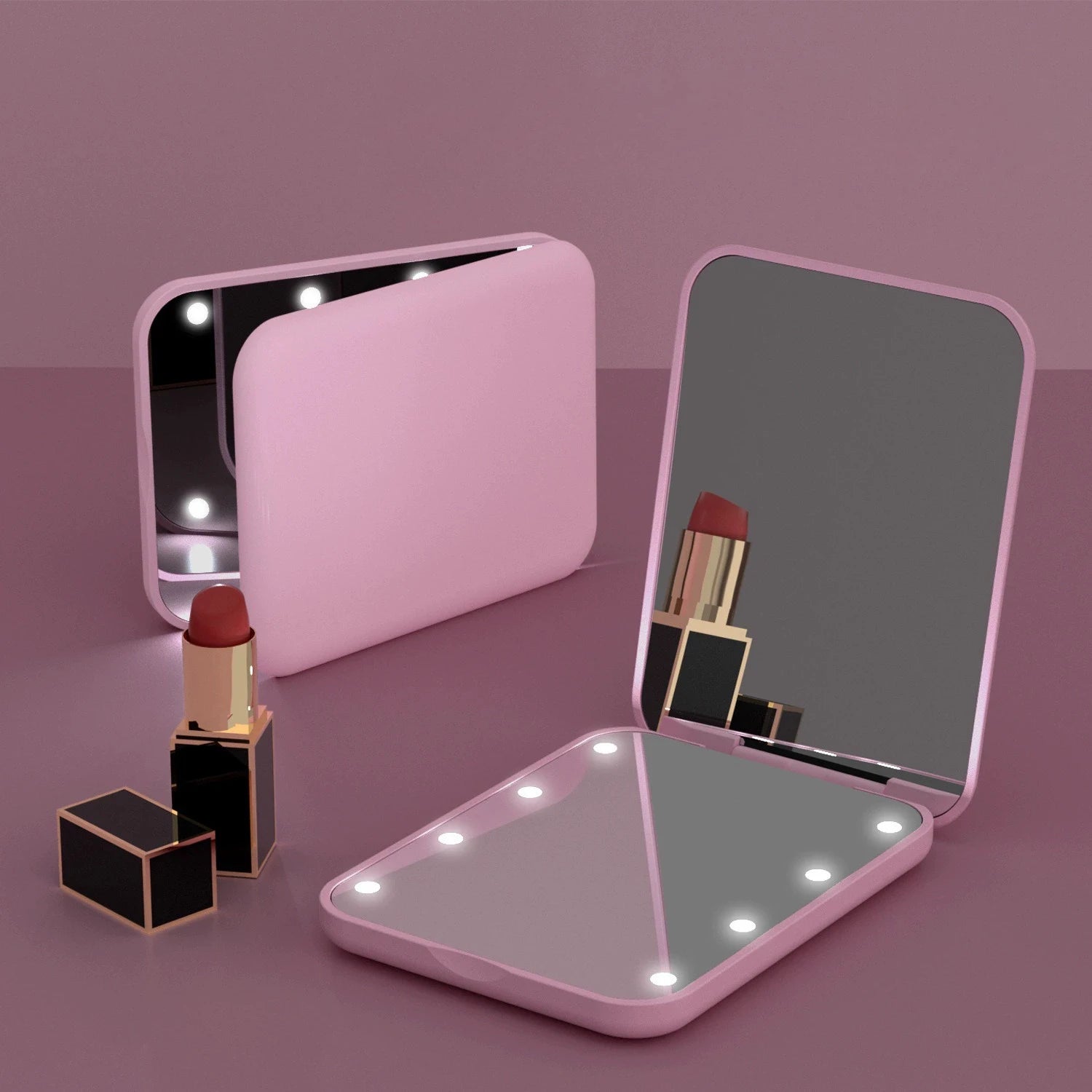Compact Mirror 1X/2X Magnification LED Pocket Mirror with Nternal BIattery, Mini Mirror for Purse, Pocket,Travel and Present