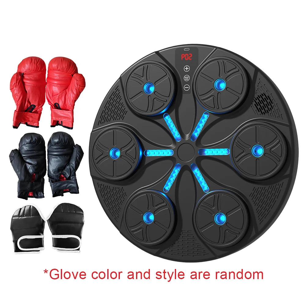 Music Boxing Machine Boxing Reaction Wall Target Type C USB Charging Boxing Training Punching Equipment with Gloves for Home Gym