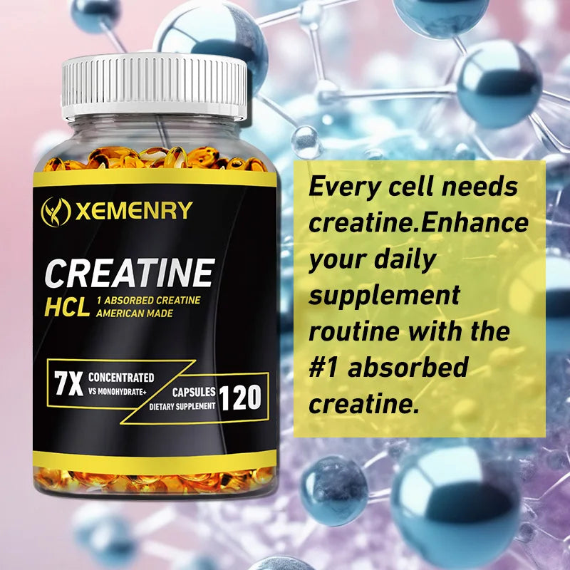 Creatine HCl - Boosts Energy Endurance and Muscle Mass for Improved Athletic Performance