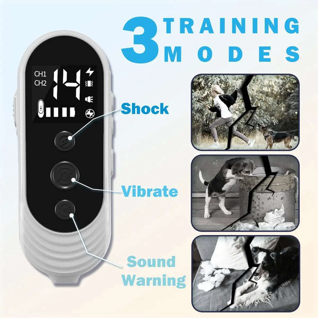 Dog Training Collar with Remote Innovative IPX7 Waterproof with 4 Training Modes, Rechargeable E-Collar for All Breeds