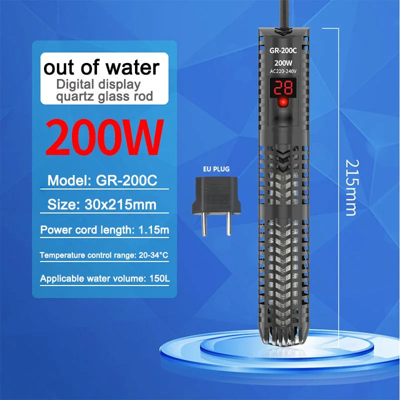 Aquariums Submersible Heater Display Digital Fish Tank  Heating Rod With thermometer Constant Temperature Control 220-240V