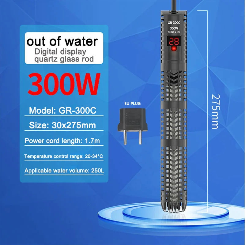 Aquariums Submersible Heater Display Digital Fish Tank  Heating Rod With thermometer Constant Temperature Control 220-240V