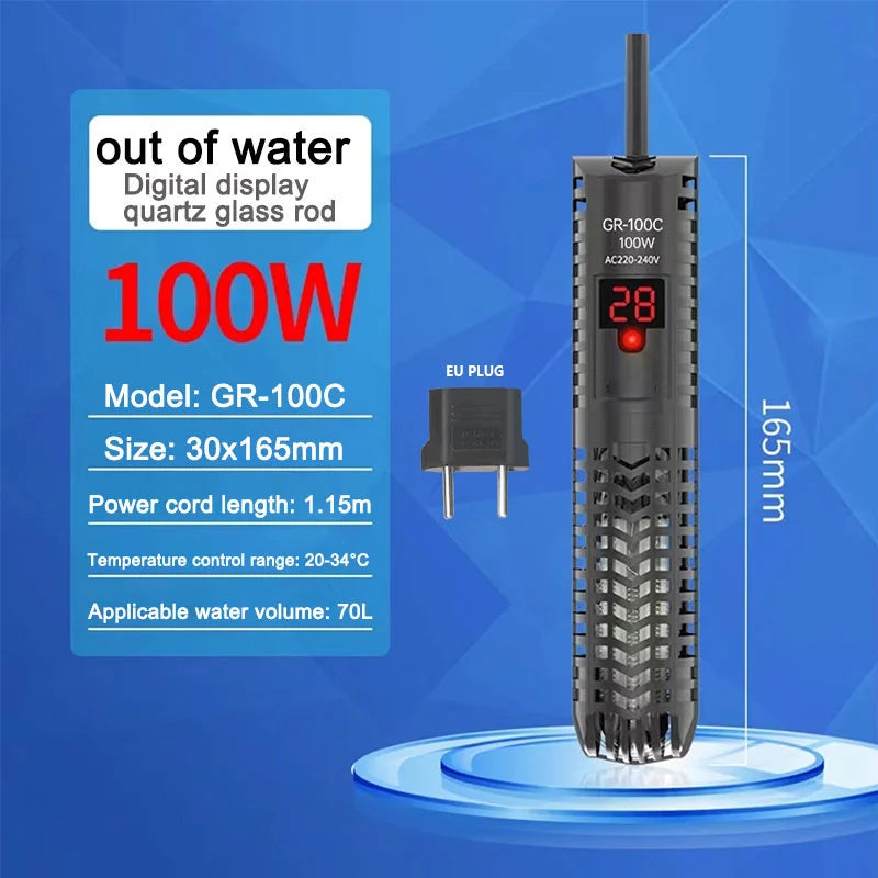 Aquariums Submersible Heater Display Digital Fish Tank  Heating Rod With thermometer Constant Temperature Control 220-240V