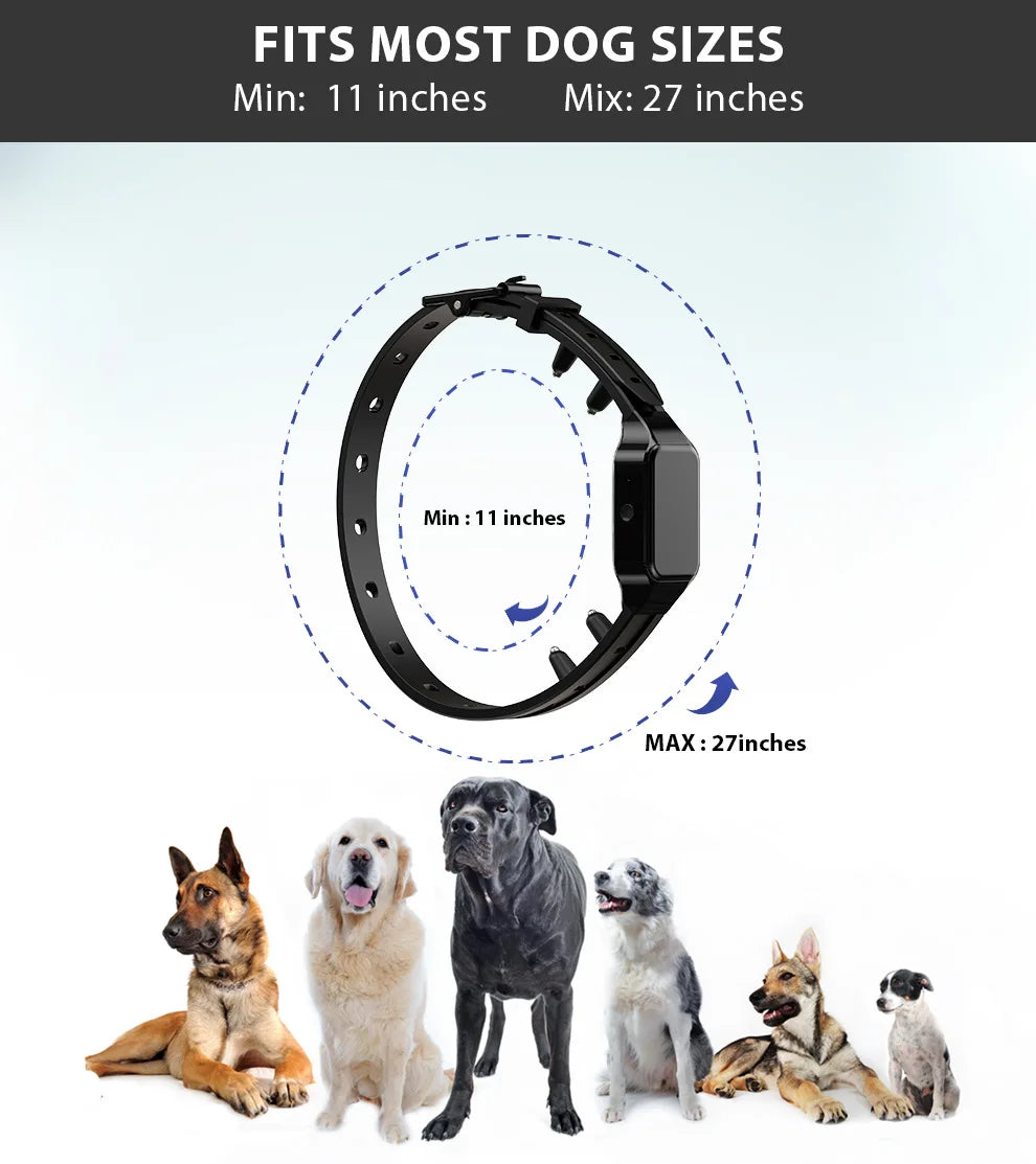 Dog Training Collar Wrap-Around Shock 1000ft Control Distance W/3 Training Modes Beep Vibration Shock Dog Anti-barking Collar