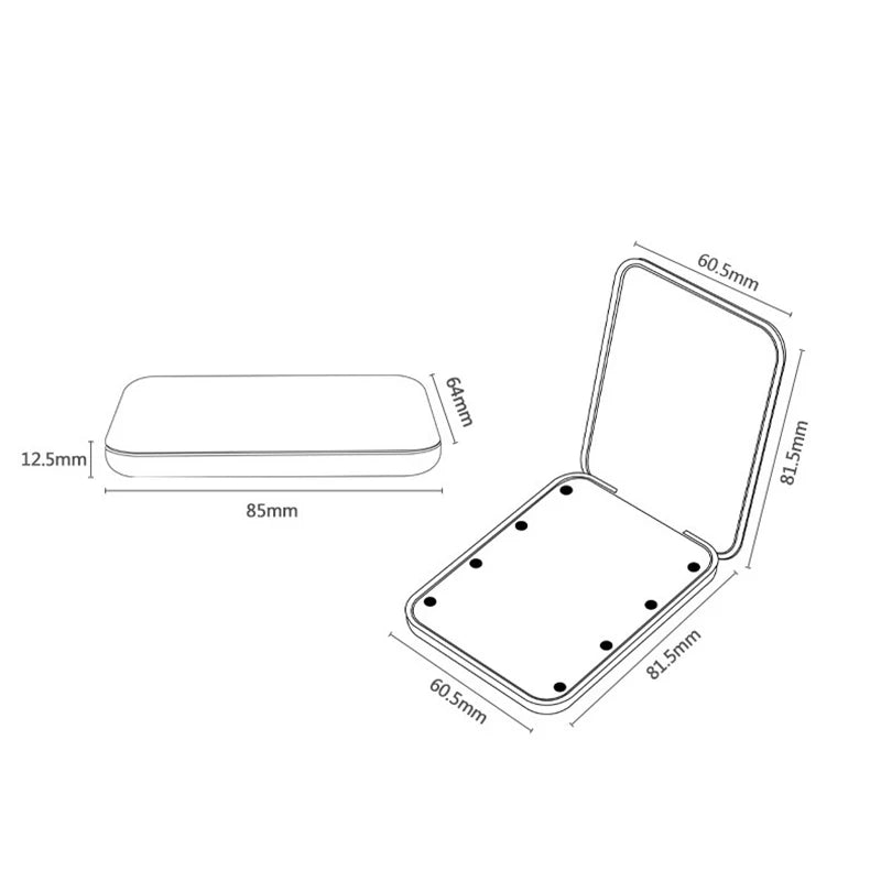 Compact Mirror 1X/2X Magnification LED Pocket Mirror with Nternal BIattery, Mini Mirror for Purse, Pocket,Travel and Present