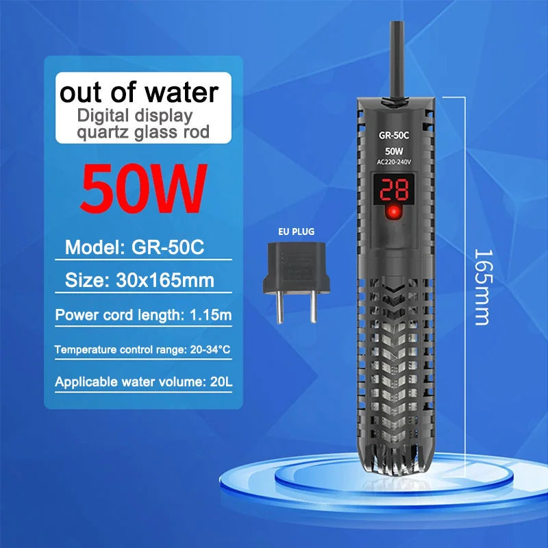 Aquariums Submersible Heater Display Digital Fish Tank  Heating Rod With thermometer Constant Temperature Control 220-240V