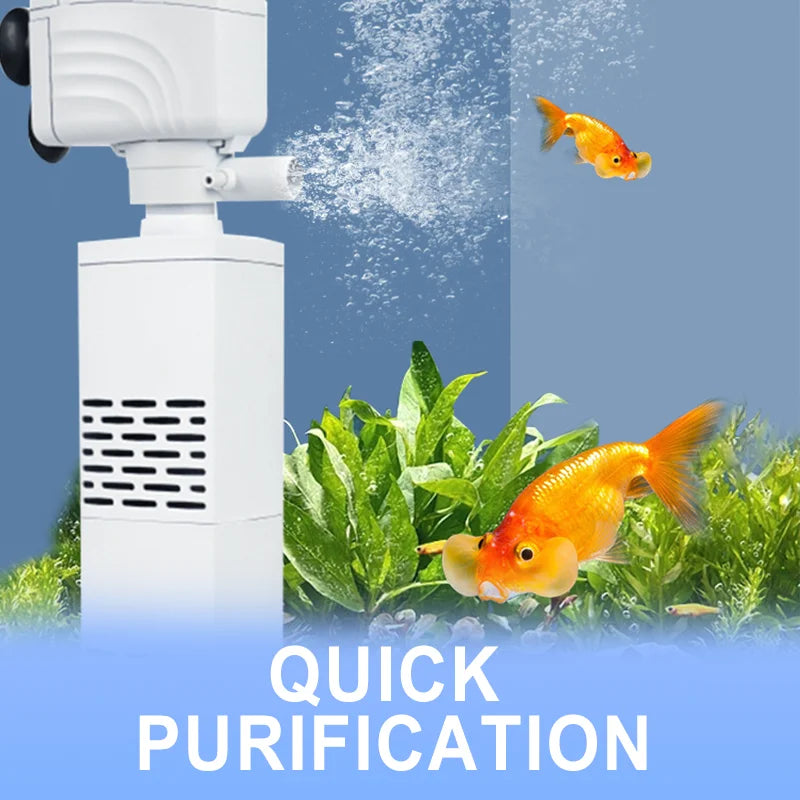 Fish Tank Filter 3 in 1 Aquarium Filter Pump Circulation System Water Purification Oxygen Generator Wave Maker Water Pump 220V