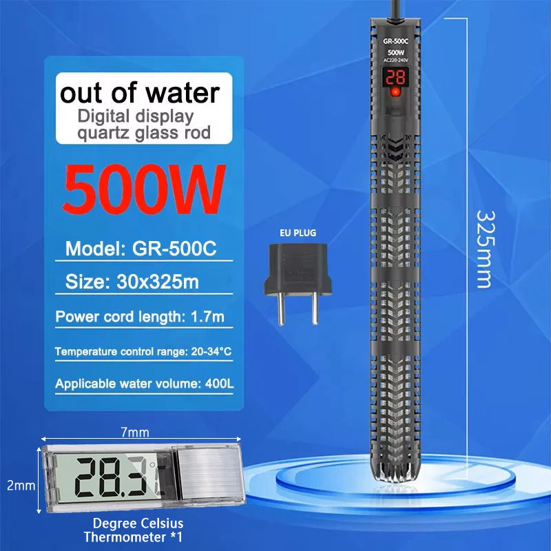 Aquariums Submersible Heater Display Digital Fish Tank  Heating Rod With thermometer Constant Temperature Control 220-240V