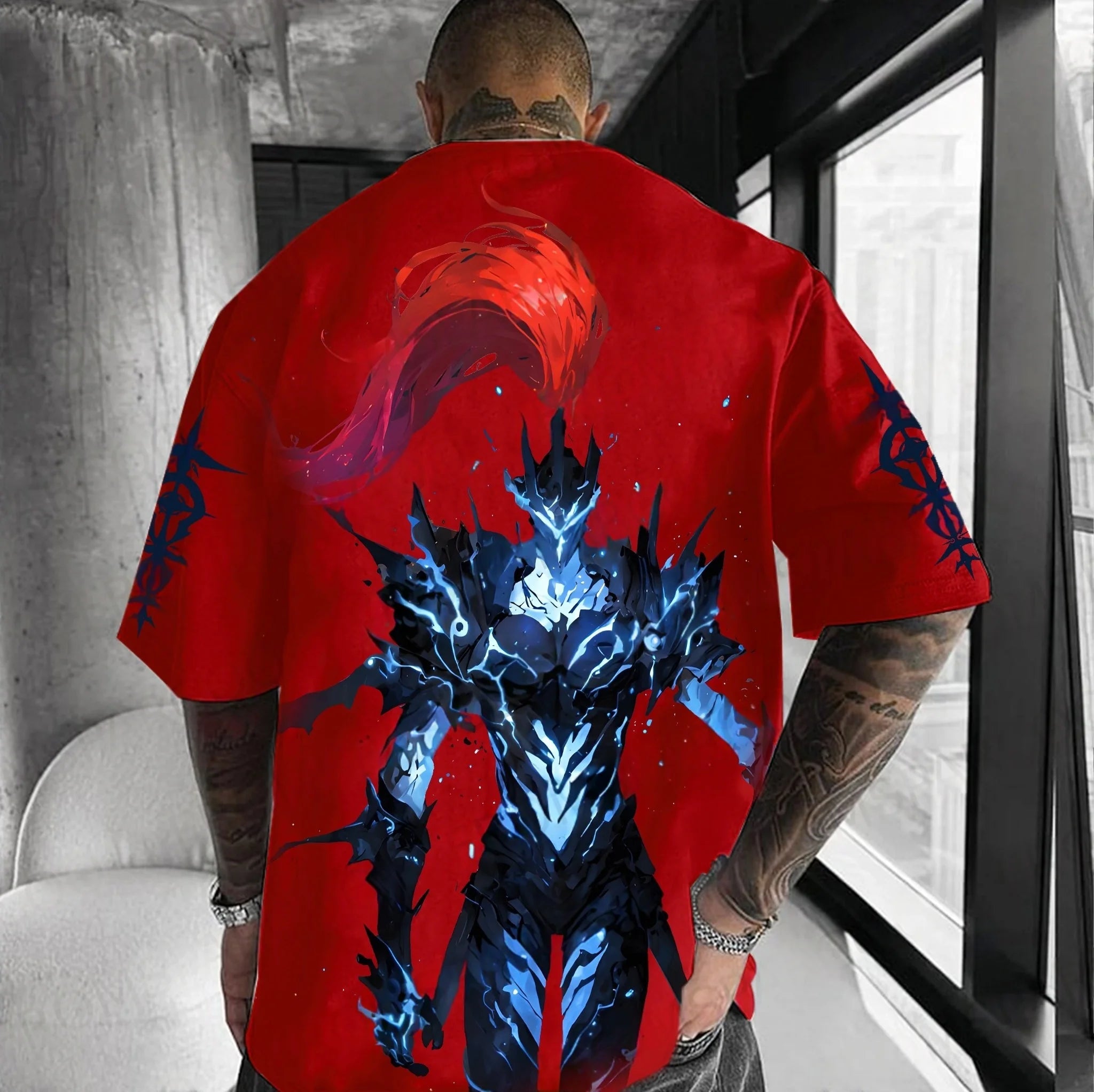 Solo Leveling Licensed Anime Tee 2025 - Official Manga Graphic Cotton Shirt, Y2K Loose Fit for Cosplay & Daily Wear