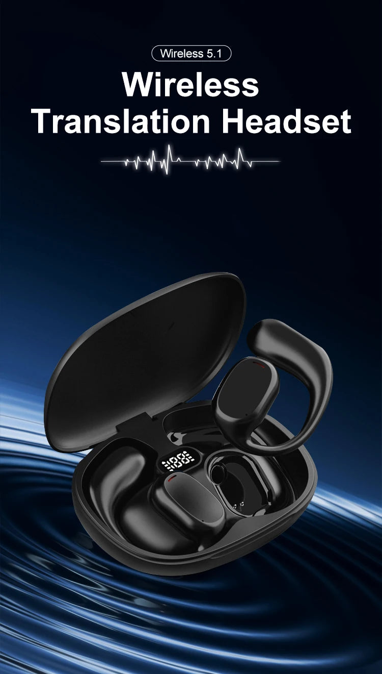 Translation earphones Online Support 144 Languages Instant Translated Smart Voice Translator Wireless Bluetooth Travel Headset