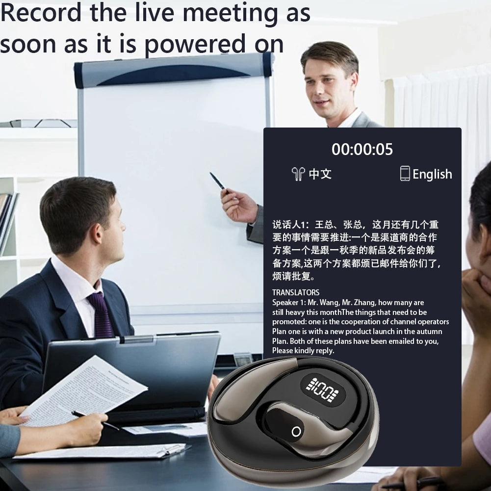 Real-Time 140 Languages Translator Headphone Wireless BT5.3 Translation Earphone Simultaneous Interpretation AI Voice Translator