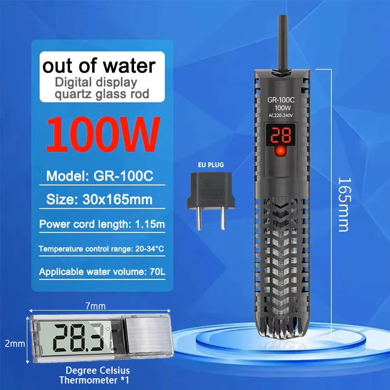 Aquariums Submersible Heater Display Digital Fish Tank  Heating Rod With thermometer Constant Temperature Control 220-240V