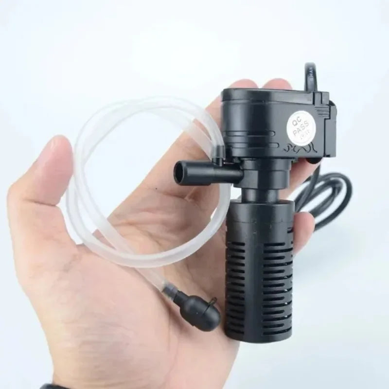 Fish Tank Filter Aquarium Three-in-one Aeration Filter Pump Mini Aquarium Oxygen Submersible Water Purifier