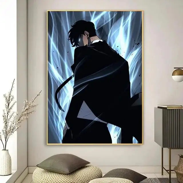 Solo Leveling Anime Canvas Wall Art  HD Kawaii Cat  Cars Poster for Game Room Decor Gifts and Wall Murals