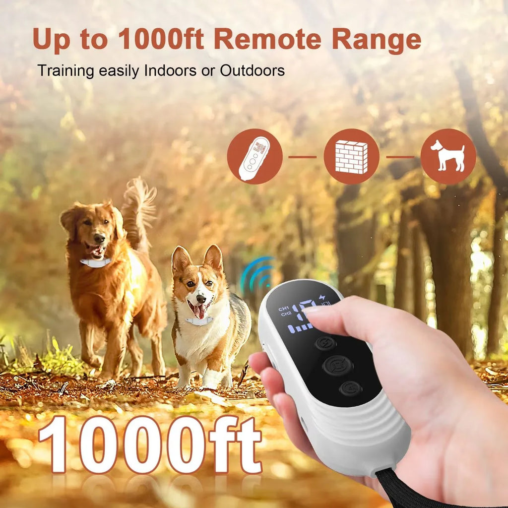 Dog Training Collar with Remote Innovative IPX7 Waterproof with 4 Training Modes, Rechargeable E-Collar for All Breeds