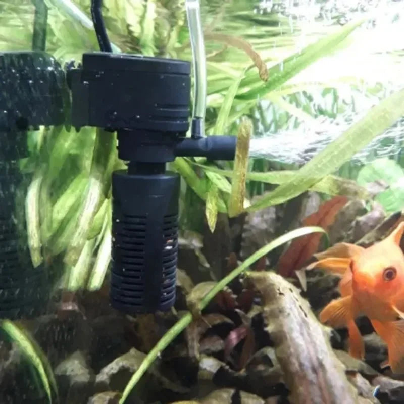 Fish Tank Filter Aquarium Three-in-one Aeration Filter Pump Mini Aquarium Oxygen Submersible Water Purifier