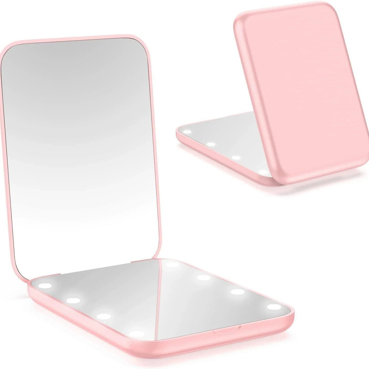 Compact Mirror 1X/2X Magnification LED Pocket Mirror with Nternal BIattery, Mini Mirror for Purse, Pocket,Travel and Present