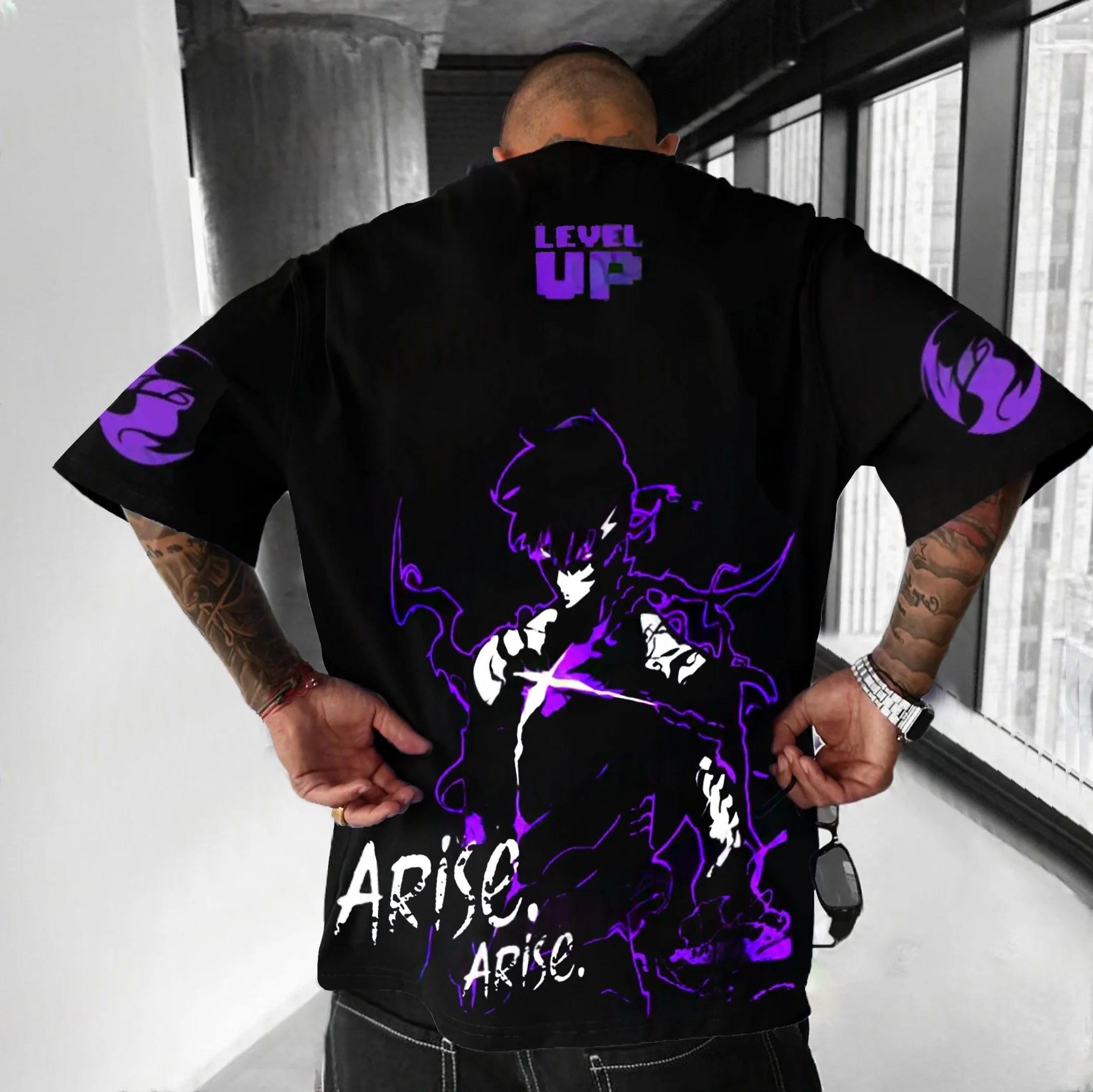 Solo Leveling Licensed Anime Tee 2025 - Official Manga Graphic Cotton Shirt, Y2K Loose Fit for Cosplay & Daily Wear