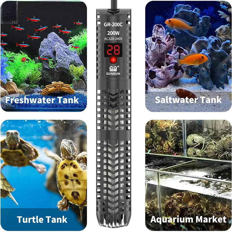 Aquariums Submersible Heater Display Digital Fish Tank  Heating Rod With thermometer Constant Temperature Control 220-240V