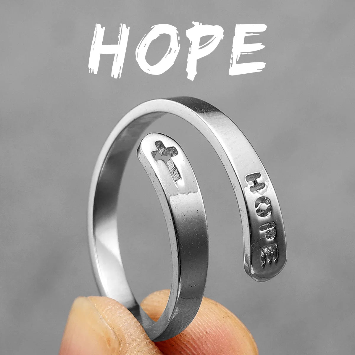 Aesthetic Hope Faith Love Couple Wedding Rings Stainless Steel Men Women Jewelry Cool Stuff Fashion Accessories Gift Wholesale