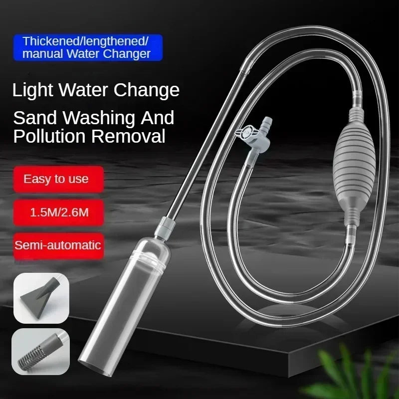 Aquarium Gravel Cleaner & Water Changer Kit - Pro Siphon Vacuum with Extension Tube, Fish Tank Sand Tool
