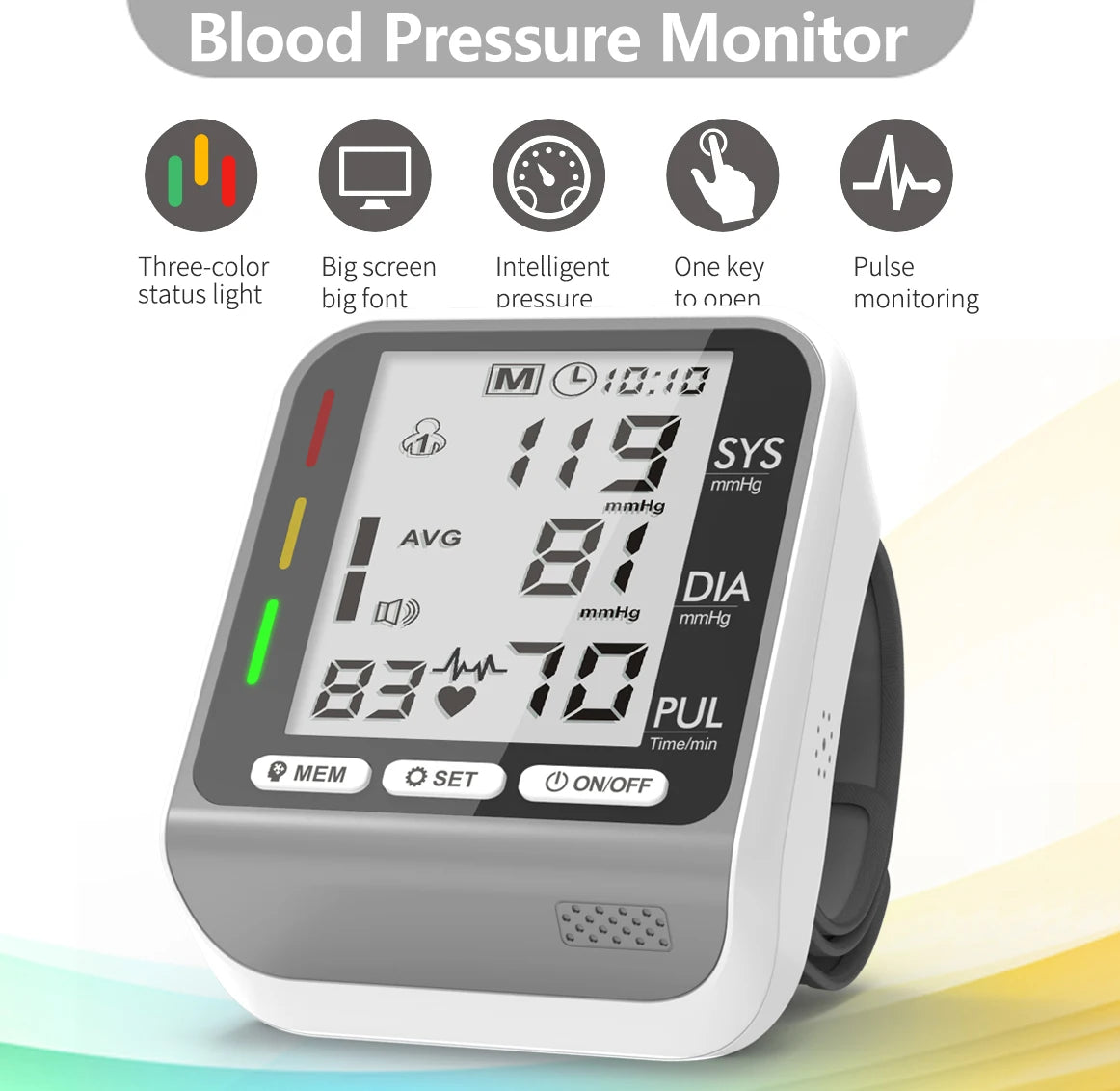 Electric Wrist Blood Pressure Monitor Portable tonometer health care bp Digital Blood Pressure Monitor meters sphygmomanometer